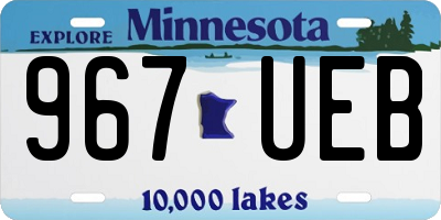MN license plate 967UEB