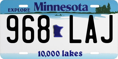 MN license plate 968LAJ