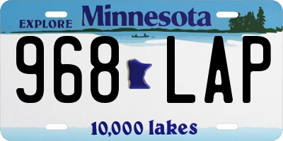 MN license plate 968LAP