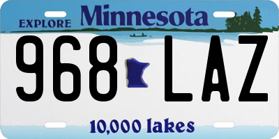 MN license plate 968LAZ