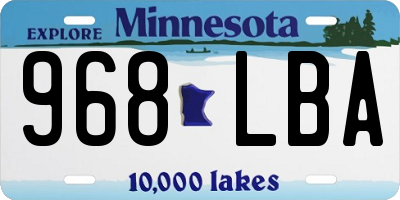 MN license plate 968LBA