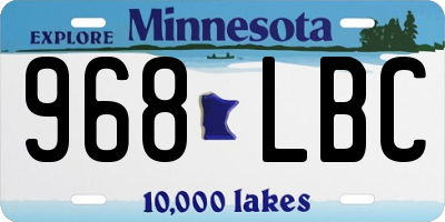 MN license plate 968LBC