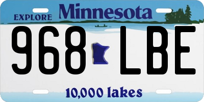 MN license plate 968LBE