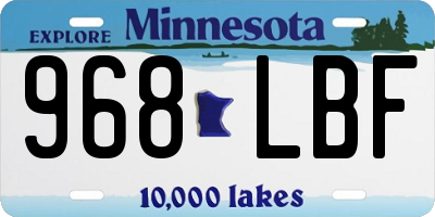 MN license plate 968LBF