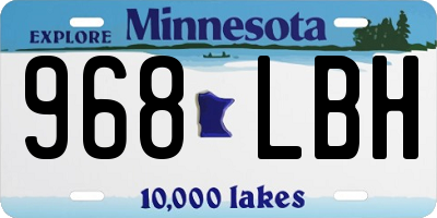 MN license plate 968LBH