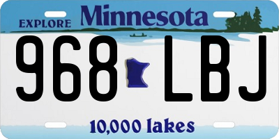 MN license plate 968LBJ