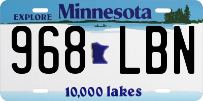 MN license plate 968LBN