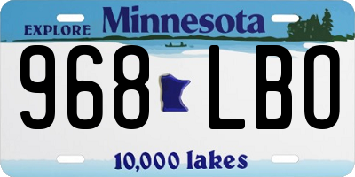 MN license plate 968LBO