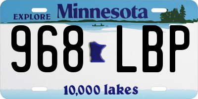 MN license plate 968LBP