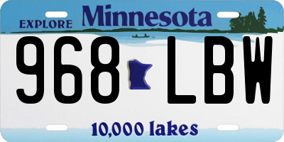 MN license plate 968LBW