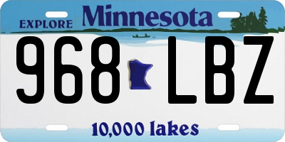 MN license plate 968LBZ