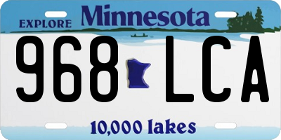 MN license plate 968LCA