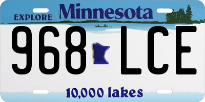 MN license plate 968LCE