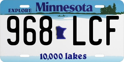 MN license plate 968LCF