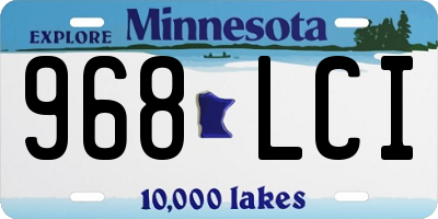 MN license plate 968LCI