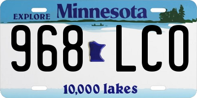 MN license plate 968LCO