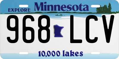 MN license plate 968LCV