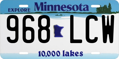 MN license plate 968LCW