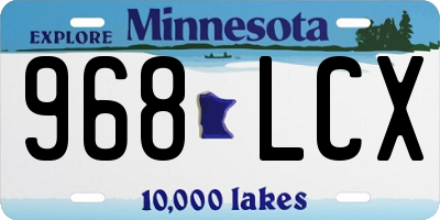 MN license plate 968LCX