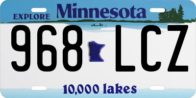MN license plate 968LCZ