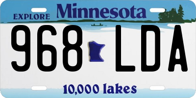 MN license plate 968LDA