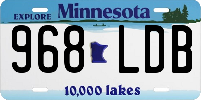 MN license plate 968LDB