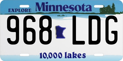 MN license plate 968LDG