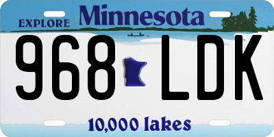 MN license plate 968LDK