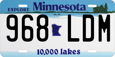 MN license plate 968LDM