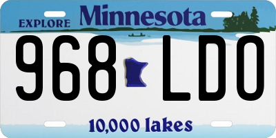 MN license plate 968LDO