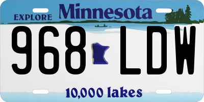 MN license plate 968LDW