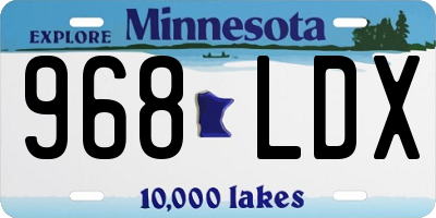 MN license plate 968LDX