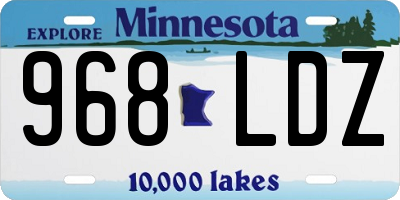 MN license plate 968LDZ