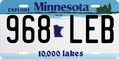 MN license plate 968LEB