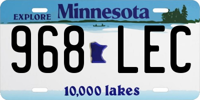 MN license plate 968LEC