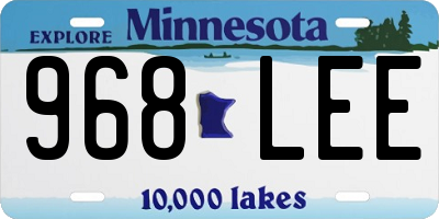 MN license plate 968LEE