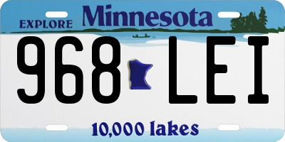 MN license plate 968LEI
