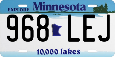 MN license plate 968LEJ