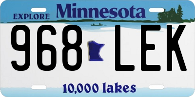 MN license plate 968LEK