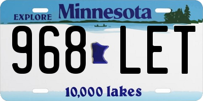 MN license plate 968LET