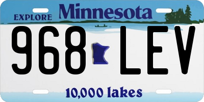 MN license plate 968LEV