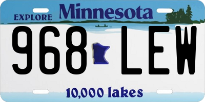 MN license plate 968LEW
