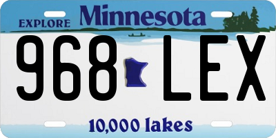 MN license plate 968LEX