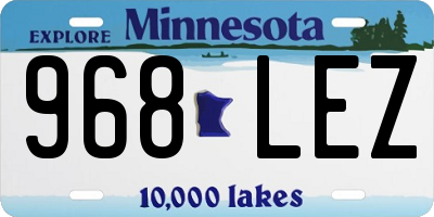 MN license plate 968LEZ