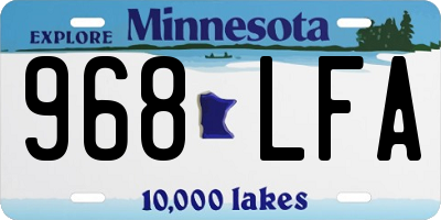 MN license plate 968LFA