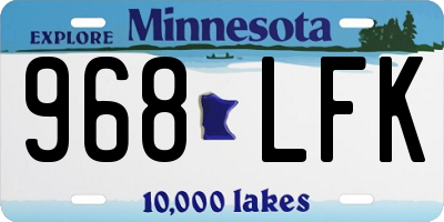 MN license plate 968LFK