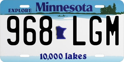 MN license plate 968LGM