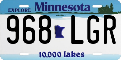 MN license plate 968LGR