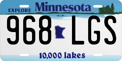 MN license plate 968LGS