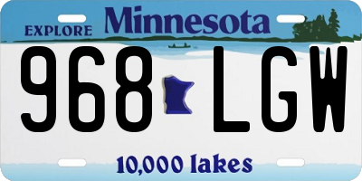 MN license plate 968LGW
